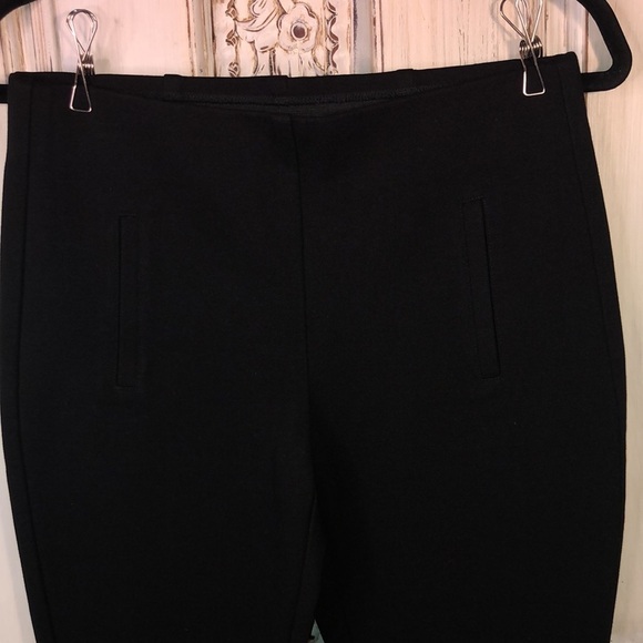 Chicos Rayon Blend Heavy Knit Pull on Straight Leg Black Pants Size 00 Regular - Picture 4 of 9